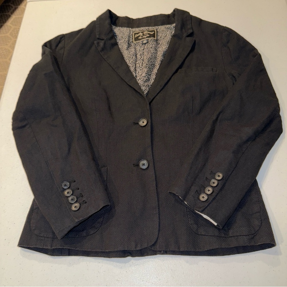 Lucky brand Pique Black Blazer 4-Way Stretch Size 10‎ Classic